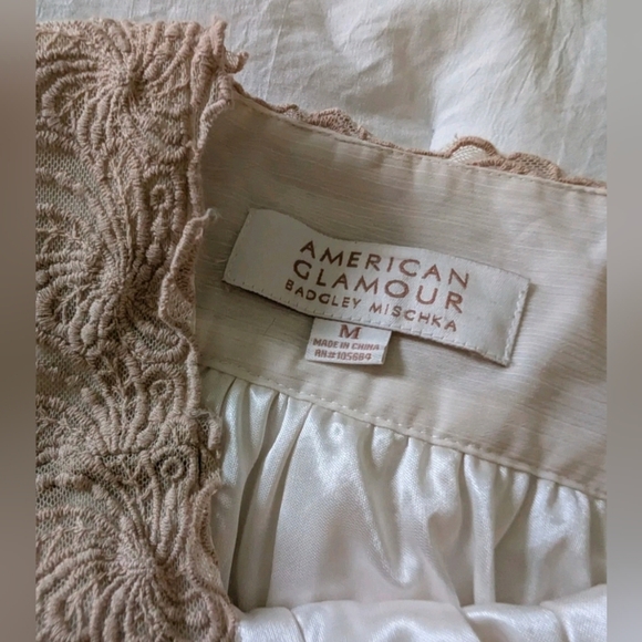 Badgley Mischka Top Skirt Set Cottage Core Bohemian Magnolia Cream Pearl Lace - Picture 9 of 15